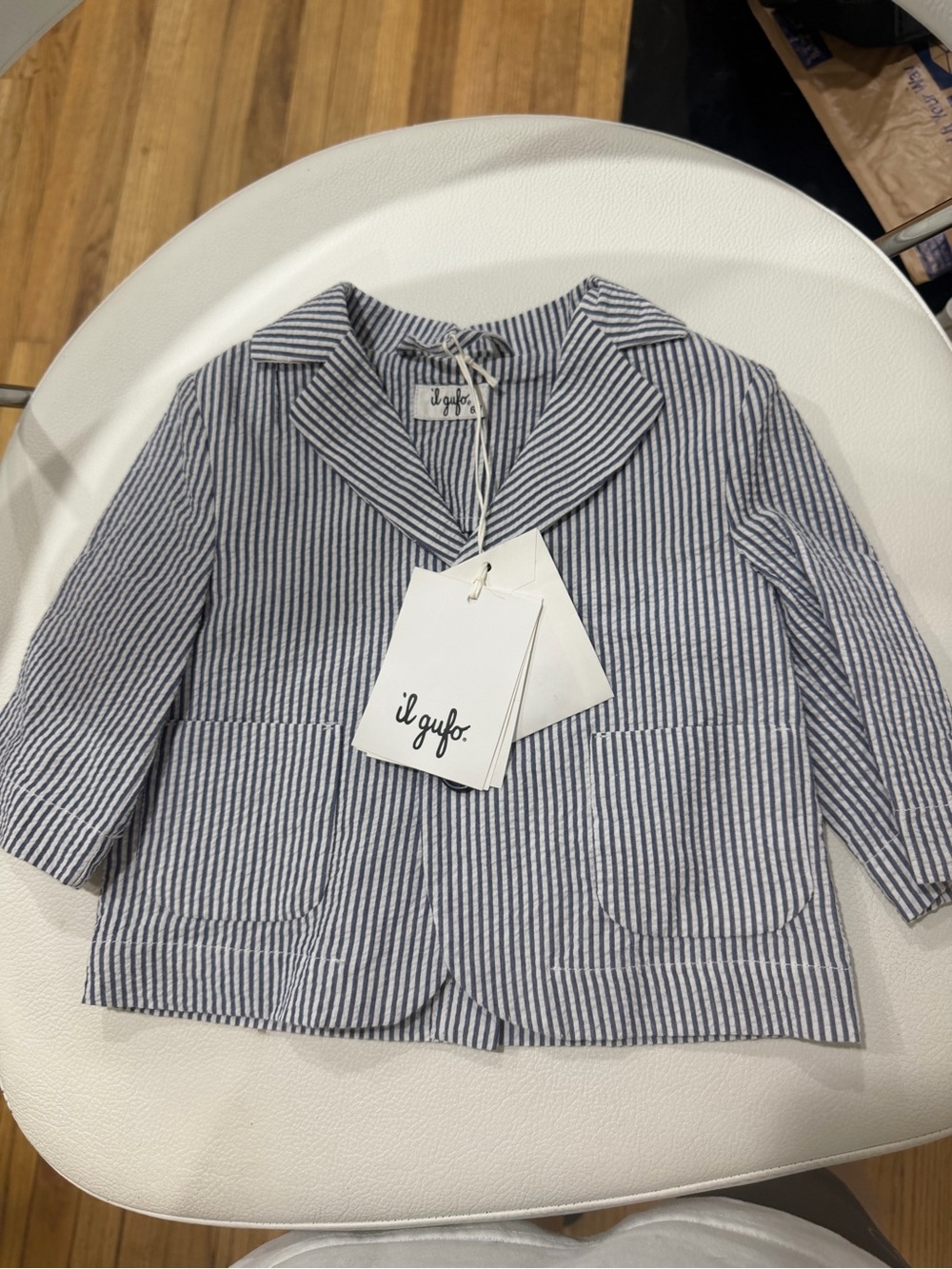 Il Gufo Navy and White Striped Blazer